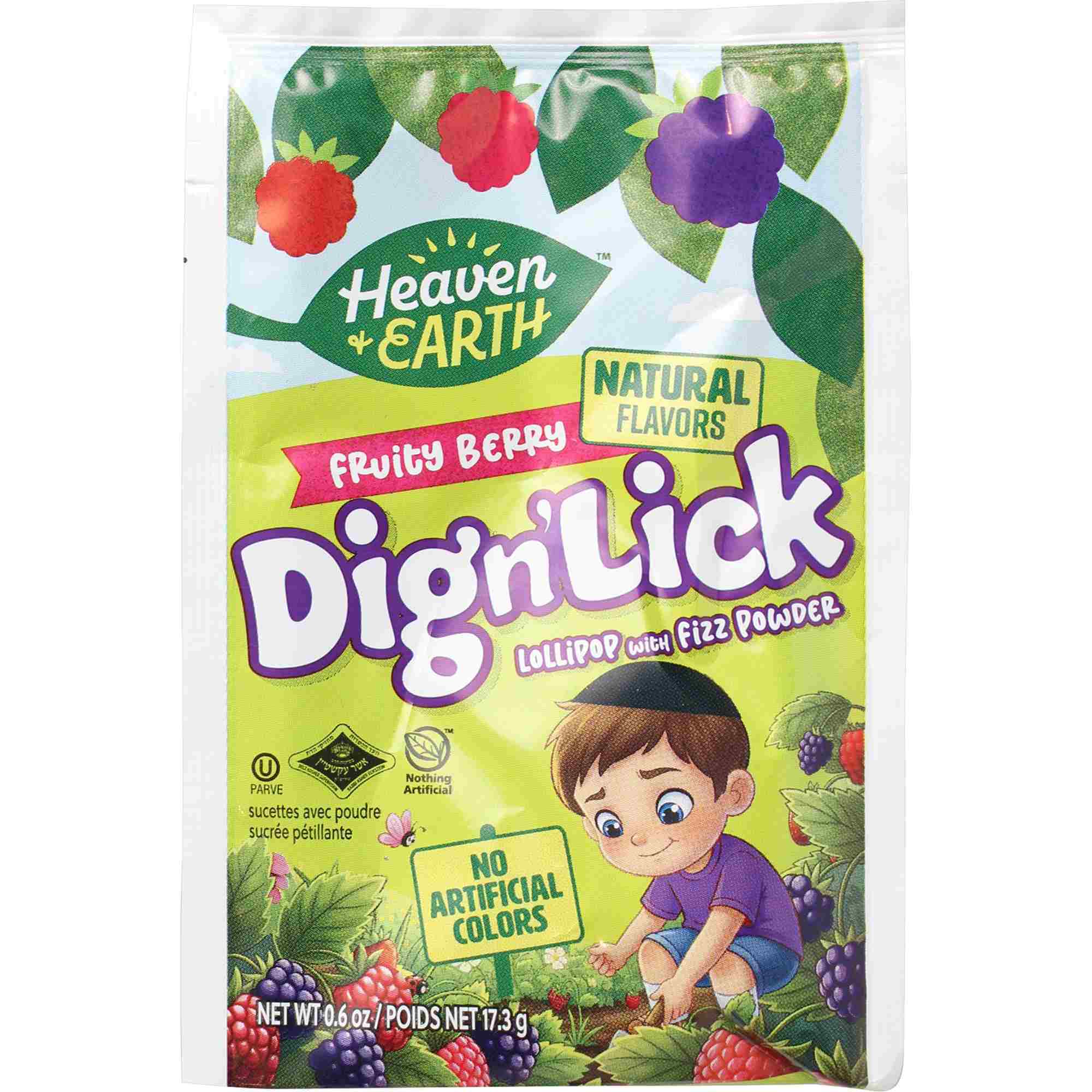 Heaven & Earth Fruity Berry Dign'lick Lollipop With Fiz, 0.6 Oz